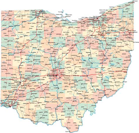 Printable State Of Ohio Map