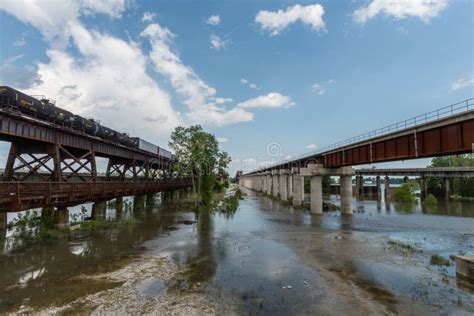 Two Bridges Over the Mississippi River in Memphis in Springtime Stock Image - Image of natural ...