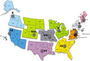 FEMA Regions Map. A U.S. map with the following FEMA Regions: I-Boston, II-New York, III ...