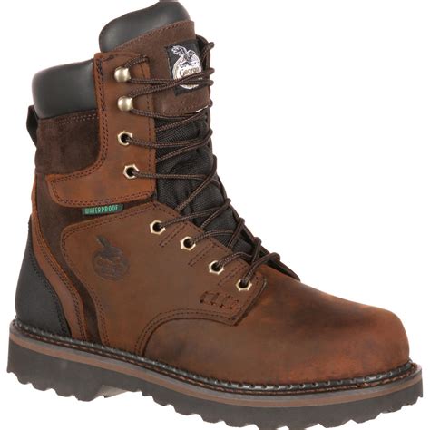 8" Brown Waterproof Work Boots - by Georgia Boot #G9134