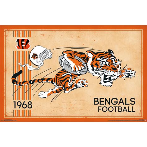 Cincinnati Bengals 22'' x 34'' Retro Logo Poster - Walmart.com