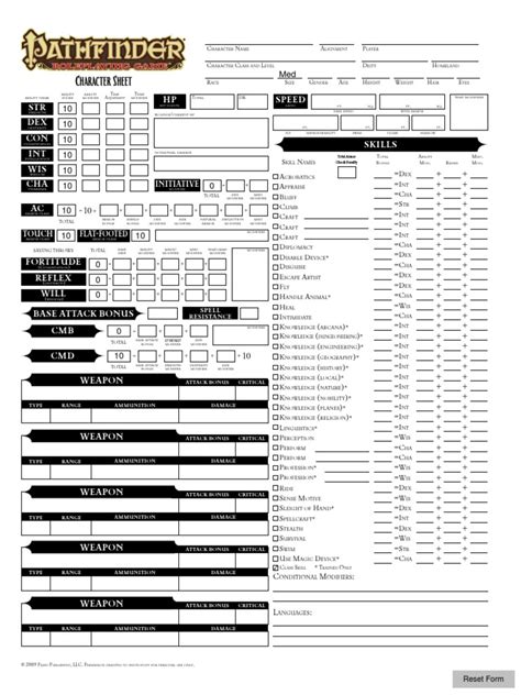 Pathfinder Character Sheet Fillable and Calculating | PDF | Role Playing Games | Role Playing