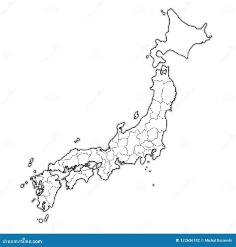 Japan - Map Of Prefectures Vector Illustration | CartoonDealer.com ...