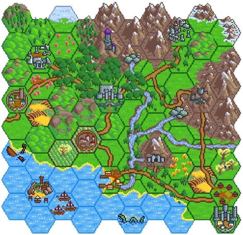 If you ever wanted a SNES pixel-art world map, the new version of Hex Kit has a tileset for that ...