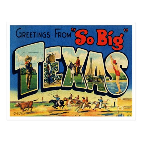 Vintage Texas Postcard | Vintage postcards, Texas stickers, Postcard art