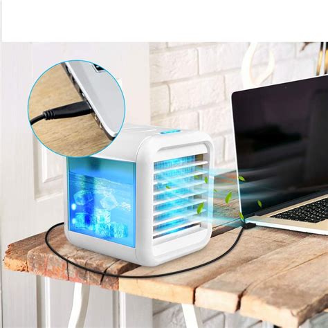 Ultra-Quiet Personal Air Cooler, USB Evaporative Coolers with Waterbox, Multifunctional Fan with ...