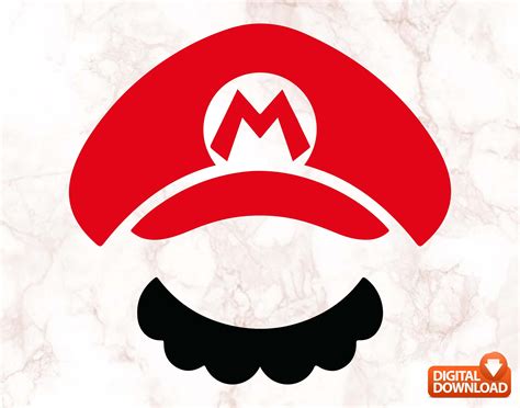 Super Mario Hat Svg, Super Mario Svg, Mario Svg, Png Dxf Eps Inspire ...