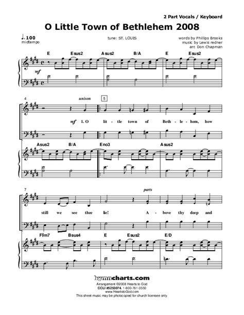 O Little Town Of Bethlehem Sheet Music PDF (Don Chapman) - PraiseCharts