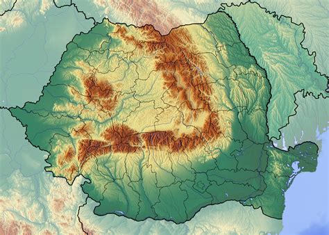 Large topographical map of Romania | Vidiani.com | Maps of all countries in one place