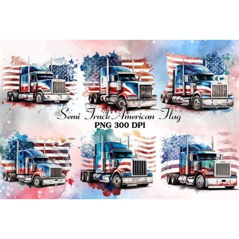 Semi Truck American Flag Sublimation - Inspire Uplift