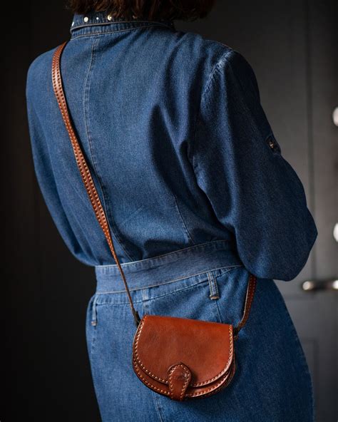 Sturdy Leather Small Saddle Bag Brown. Vintage Women Crossbody - Etsy