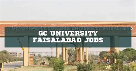 GC University Faisalabad Jobs 2024 - Apply Now