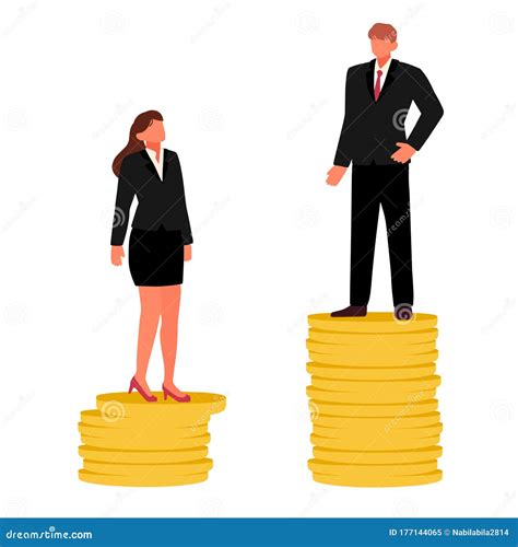 Equal Pay Day Flat Vector Illustration Gender Stereotypes Equality Feminism Concept Of ...