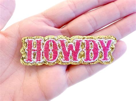 Howdy Glitter Iron-on Patch Cute Patches - Etsy