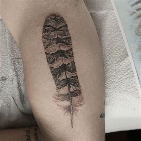 Great Horned Owl Tail Feather - Black and Grey Tattoos - Last Sparrow ...