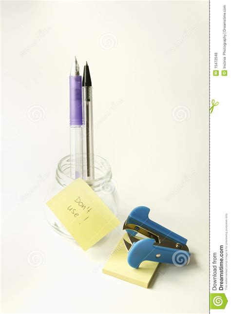 Stationery, office desk stock photo. Image of bulletin - 15472548