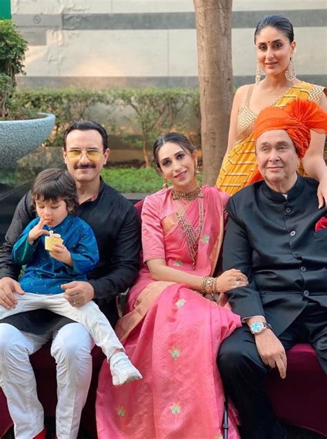 Saif Ali Khan, Kareena Kapoor Khan, Taimur, Karisma Kapoor and Randhir Kapoor strike a pose for ...