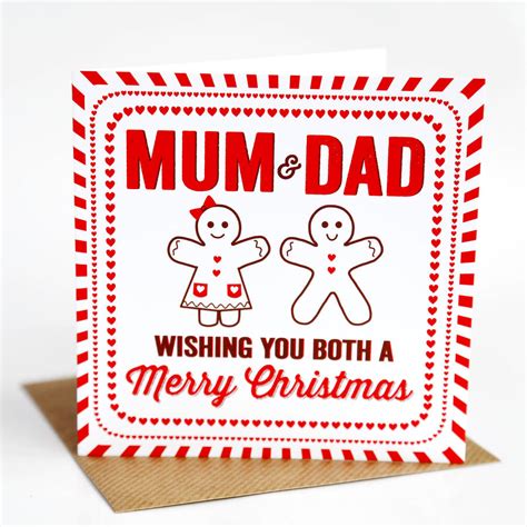 Mum And Dad Gingerbread Christmas Card By Allihopa | notonthehighstreet.com