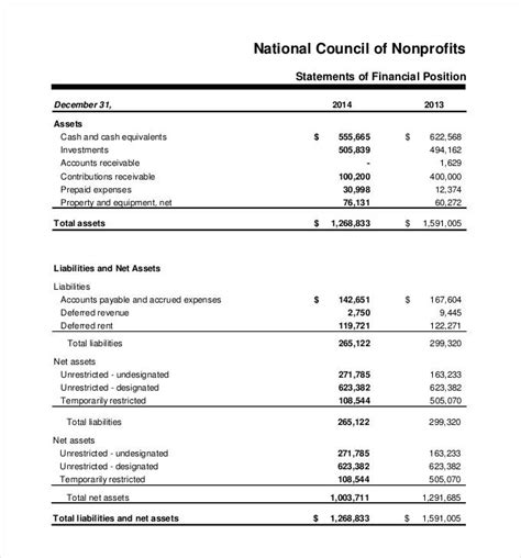 Non Profit Cash Flow Statement Template | HQ Printable Documents