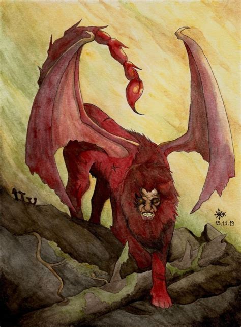 [Art] Red Manticore : r/DnD