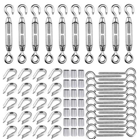 Buy TooTaci Turnbuckle Wire Tensioner Kit,2mm Wire Tensioner,Stainless Steel Wire Strainer,M5 ...