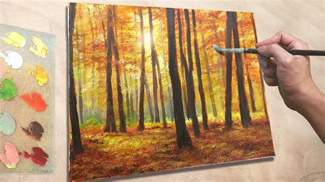 Acrylic Painting Autumn Forest - YouTube