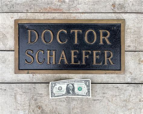 Doctor Schaefer Sign Antique Bronze Trade Sign Vintage Metal | Etsy