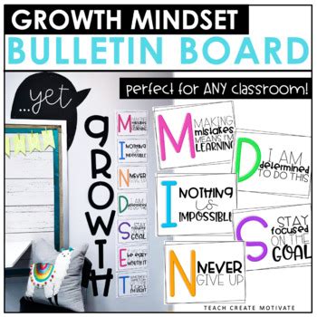 Growth Mindset Bulletin Board by Teach Create Motivate | TpT