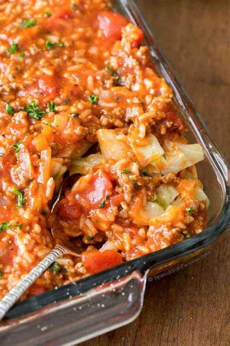 Unstuffed Cabbage Roll Casserole | Cabbage casserole recipes, Recipes, Healthy recipes