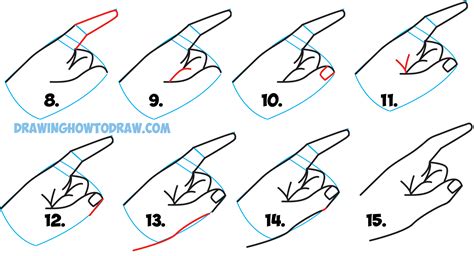 How to Draw a Pointing Hand Side View : How to Draw Cartoon Pointing Fingers - Easy Steps ...