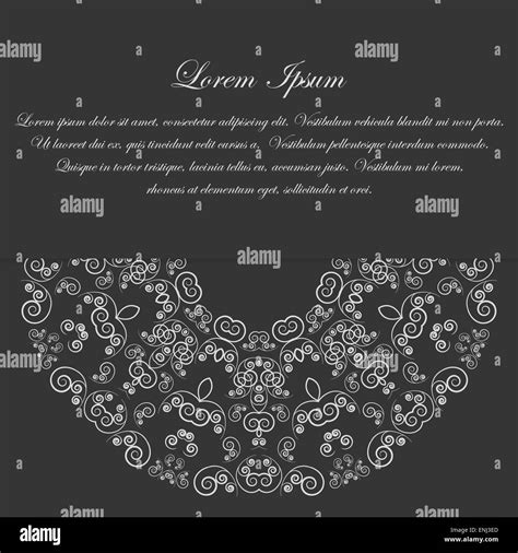 Black and white card design with ornate pattern Stock Photo - Alamy