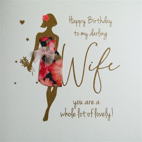 Birthday Cards Paper 2 choices Handmade Happy Birthday Wife cards Wife ...