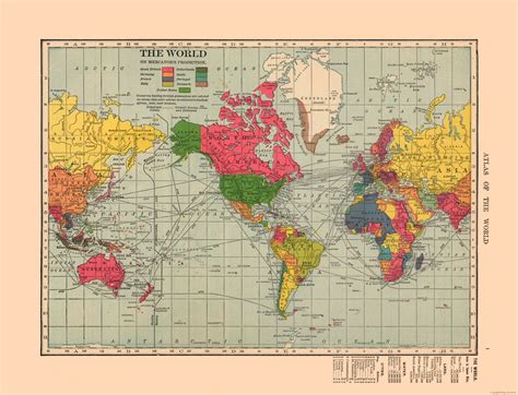 World Map - Hammond 1910 - 30.06 x 23 - Walmart.com - Walmart.com