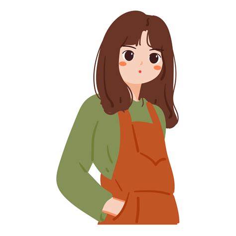 hand drawing cartoon girl. cute girl drawing for profile picture 17293221 PNG