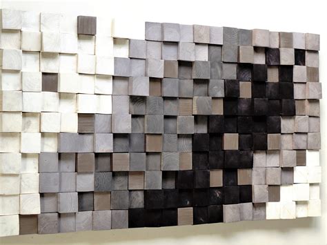 Wooden wall art, Textured Wooden Wall Art, Mosaic Wall Hanging, Modern ...