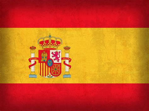 Spain Flag Vintage Distressed Finish Mixed Media by Design Turnpike ...