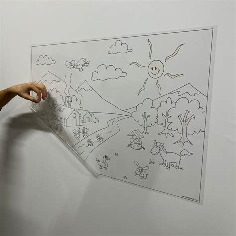 Dry Erase Kids Painting Activity Decal Model-1 Personalized, Toddlers Coloring Simple Coloring ...