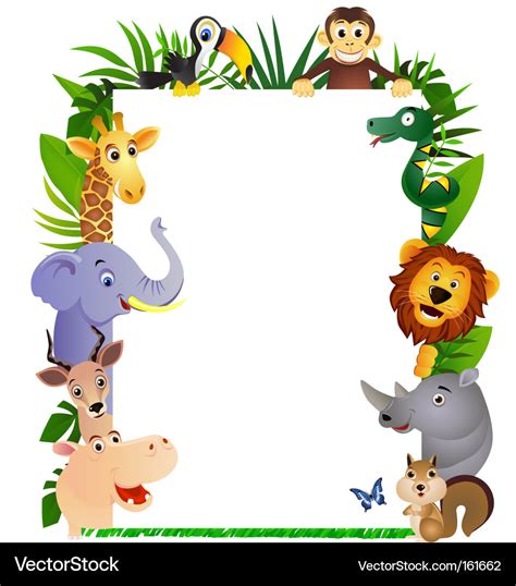 Animal cartoon frame Royalty Free Vector Image