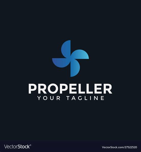 Simple propeller logo design template Royalty Free Vector