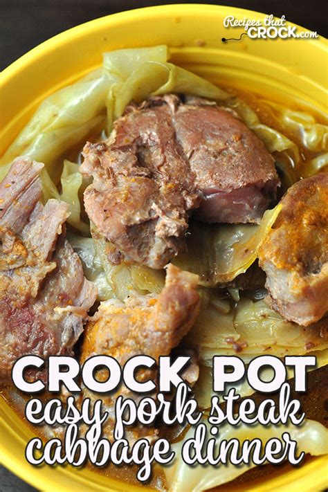 Easy Crock Pot Pork Steak Cabbage Dinner - Recipes That Crock!