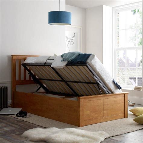 Francis Oak Wooden Ottoman Storage Bed