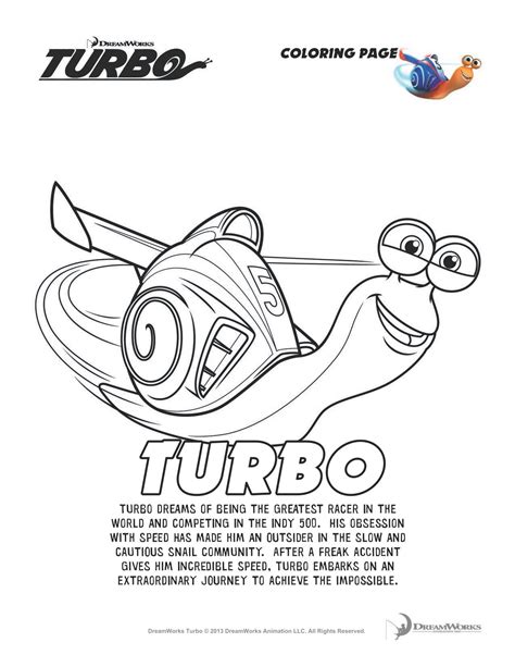 TURBO Printable Activity Sheets and Coloring Pages - Jinxy Kids