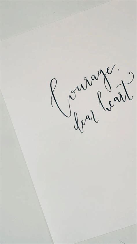 Courage, dear heart | C.S. Lewis | Calligraphy Quote | Variations of Blue | Hand lettering ...