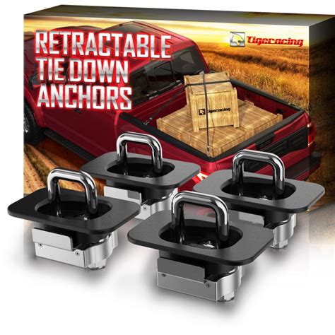 Tigeracing Retractable Truck Bed Side Wall Tie Down Anchors Compatible ...