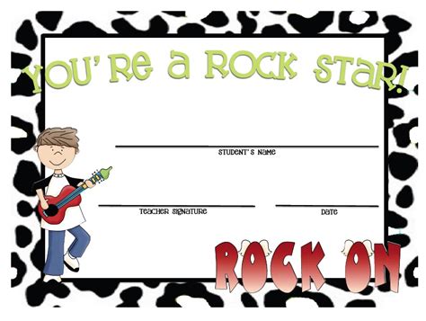 Rock Star Certificates! | creating & teaching