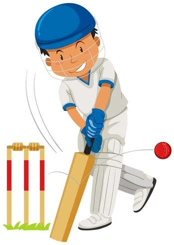 Cricket player hitting ball with bat 372857 Vector Art at Vecteezy