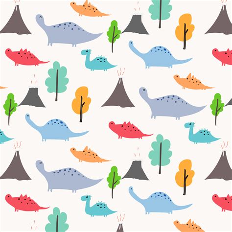 Dinosaur Vector Pattern Background. Vector Illustration. 613887 Vector ...