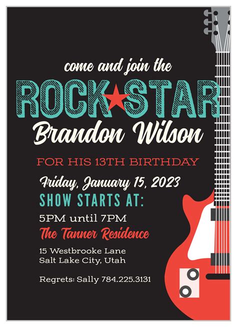 Rock Star Children's Birthday Invitations by Basic Invite