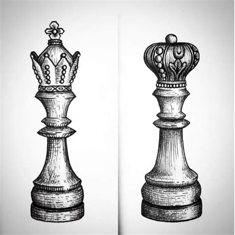 King Chess Piece Tattoo Drawing