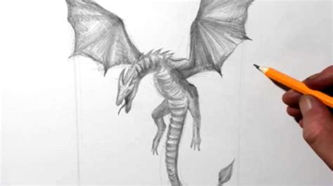 Flying Dragon Drawings In Pencil